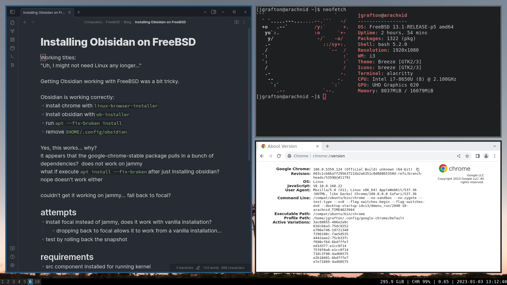 Obsidian on FreeBSD